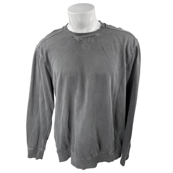 Eddie Bauer Men's Dark Gray Long Sleeve Fleece Crew Neck Sweatshirt Top Size XLT - Picture 1 of 4